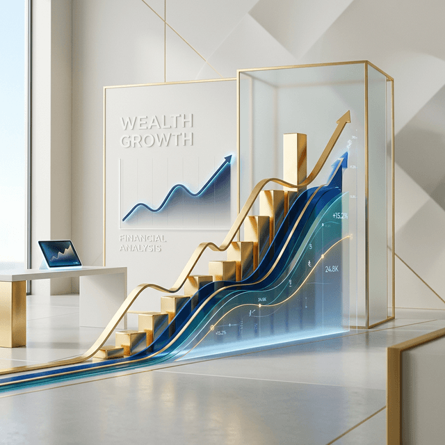Modern abstract representation of financial growth and analysis